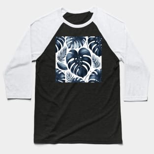 Minimalistic Monstera Tropical Leaves Baseball T-Shirt